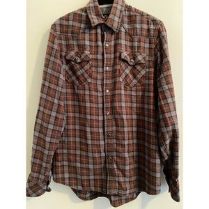 Duke’s • plaid snap western shirt